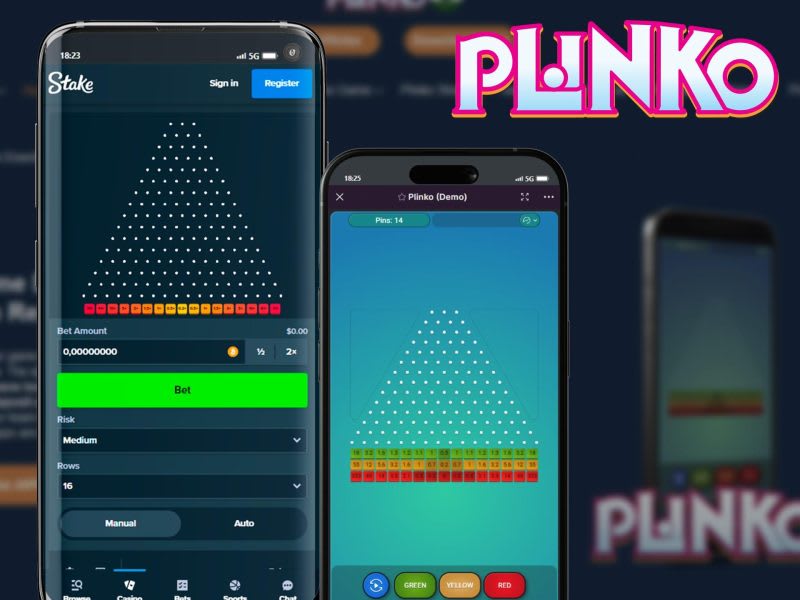 Plinko app móvil con interfaz de juego